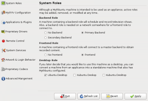 Mythbuntu Control Centre