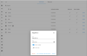 MagicMirror Dashboard Overall Permissions