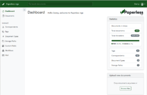 Paperless NGX dashboard